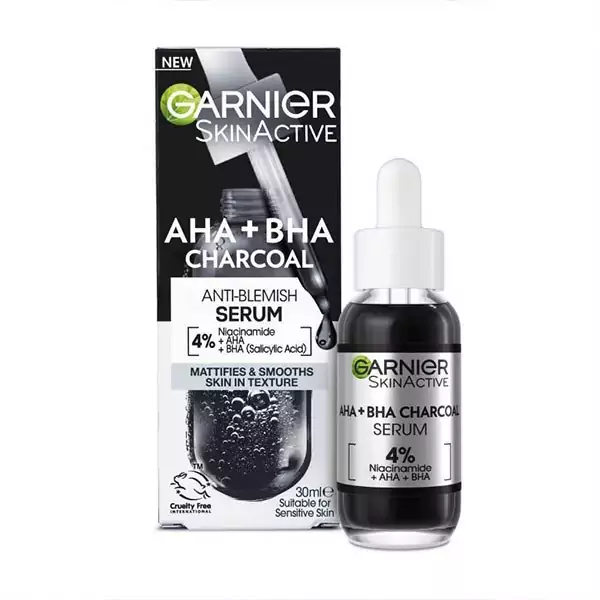 سرم لایه بردار زغال ضدلک و جوش گارنیر GARNIER  AHABHA حجم 30 میل