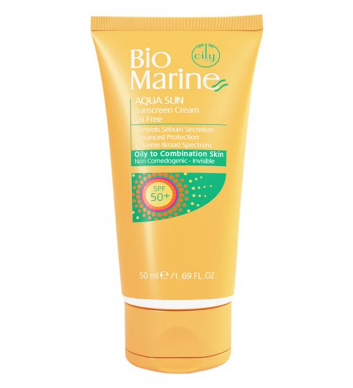 ضدآفتاب رنگی +spf50 بایومارین پوست معمولی و خشک Biomarine