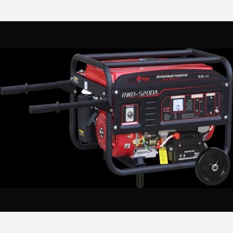 موتور برق استارتی ادون مدل RWD-5200A   برق دهی 4KVAچرخ،دسته، باتری ، استارت   سیم پیچ تمامس