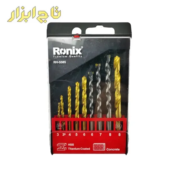 مجموعه 9 عددی مته آهن و بتن رونیکس مدل RH-5585