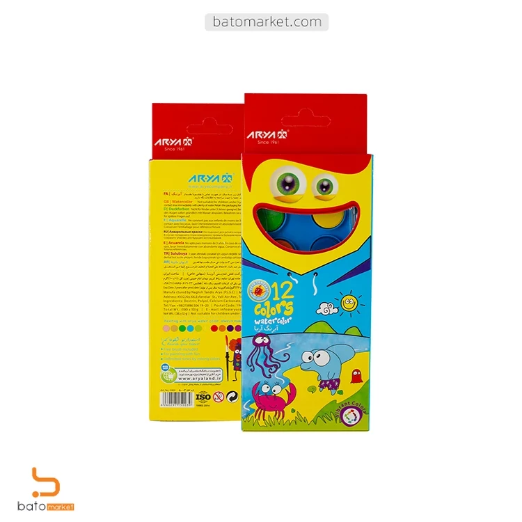 آبرنگ 12 رنگ آریا کد 1-5003(علم گستر)
