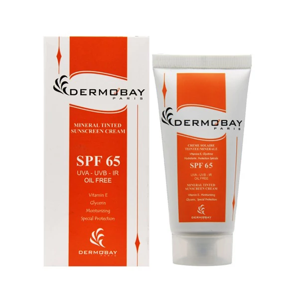 کرم ضد آفتاب رنگی درموبای SPF 65 مدل mineral مناسب انواع پوست حجم 50 میلیلیتر