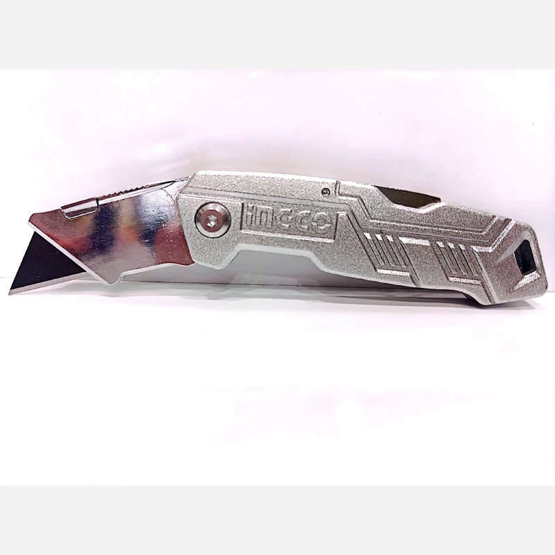 کاتر-تیزبر-چاقوی ذوزالنقه ای فلزی تاشو اینکو INGCO مدل HUK6236