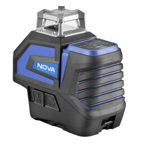 کیت تراز لیزری شارژی دو خط 360 درجه سبز به همراه سه پایه نووا مدل 2667G