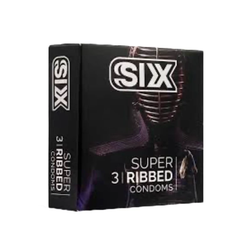 کاندوم سیکس مدل Super Ribbed بسته 12 عددی