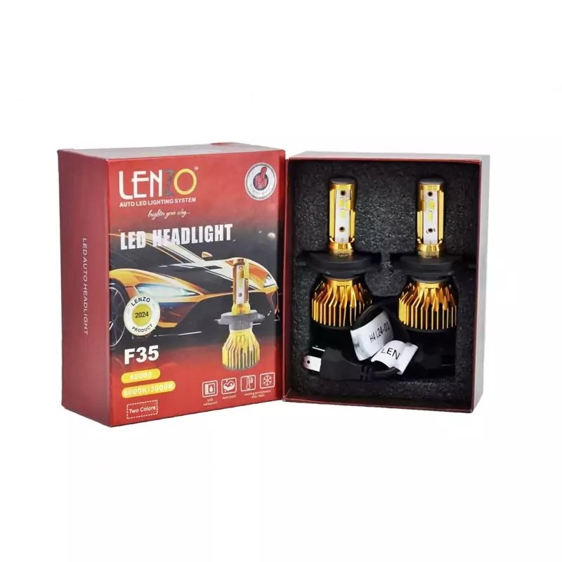 هدلایت اورجینال اصلی F35 دورنگ لنزو پایه H7 با گارانتی