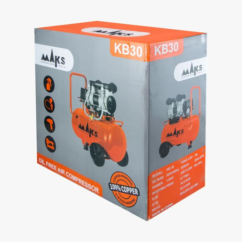 کمپرسور باد 30 لیتری سایلنت مکث مدل KB30
