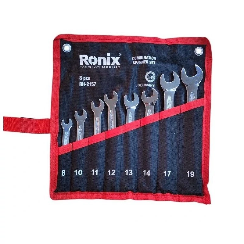آچار سری 8 عددی یکسر تخت یک سر رینگ ساخت هند رونیکس مدل RH-2157