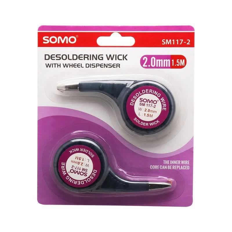پک دوتایی سیم قلع کش 1.5متری عرض 2mm سومو SOMO مدل SM117-2