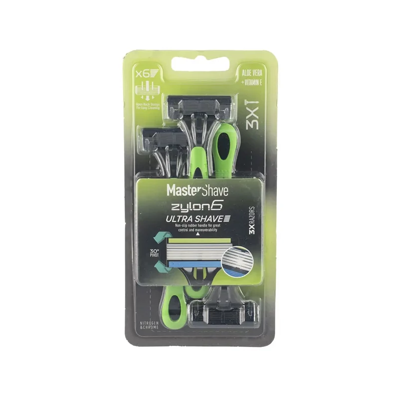 خودتراش مردانه 6 لبه مستر شیو مدل Zylon بسته 3 عددی Master Shave Zylon Shaver For men 3 PCS