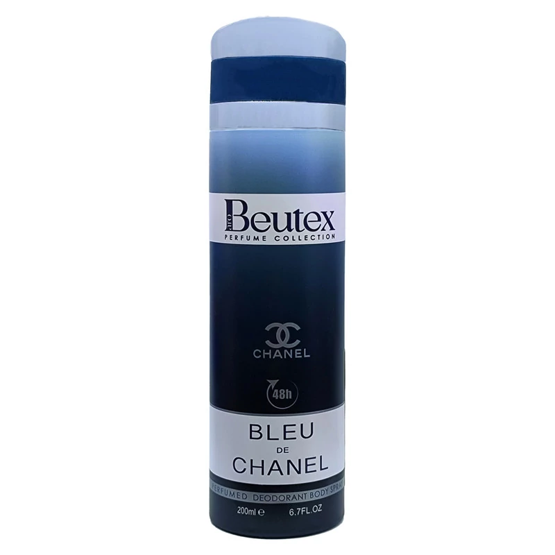 اسپری دئودورانت 48 ساعته مردانه بیوتکس مدل BLEU DE CHANEL رایحه شنل بلو حجم 200 میل