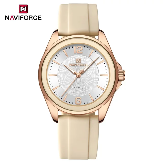 ساعت مچی عقربه ای زنانه نیوی فورس NAVIFORCE مدل Nf5068 بنفش کمرنگ