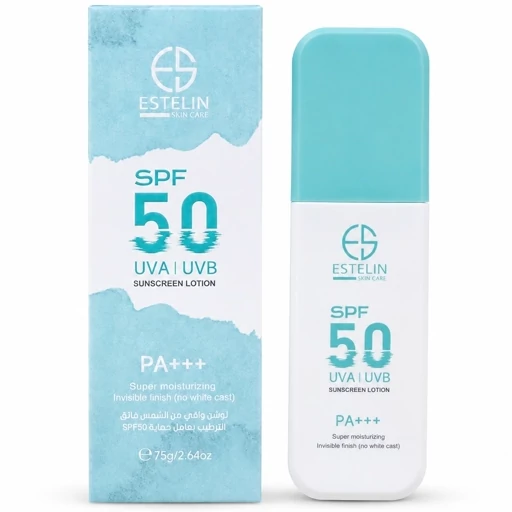 لوسیون ضد آفتاب استلین سبز حجم 75 گرمی spf50 آبرسان 8 ساعته حاوی گلوتاتیون و نیاسینامید و هیالورونیک