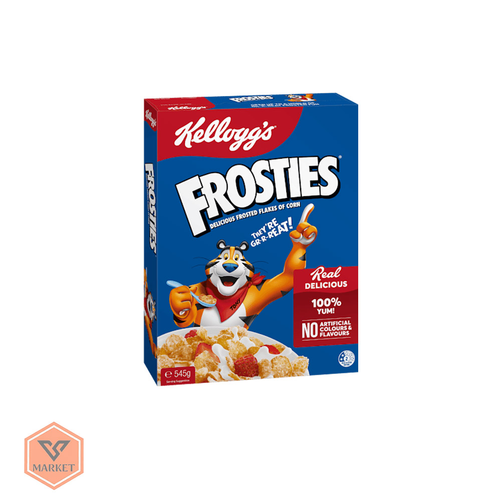 غلات صبحانه ذرت شکری کلاگز مدل فروستیز (Kellogg’s Frosties) وزن 545 گرم