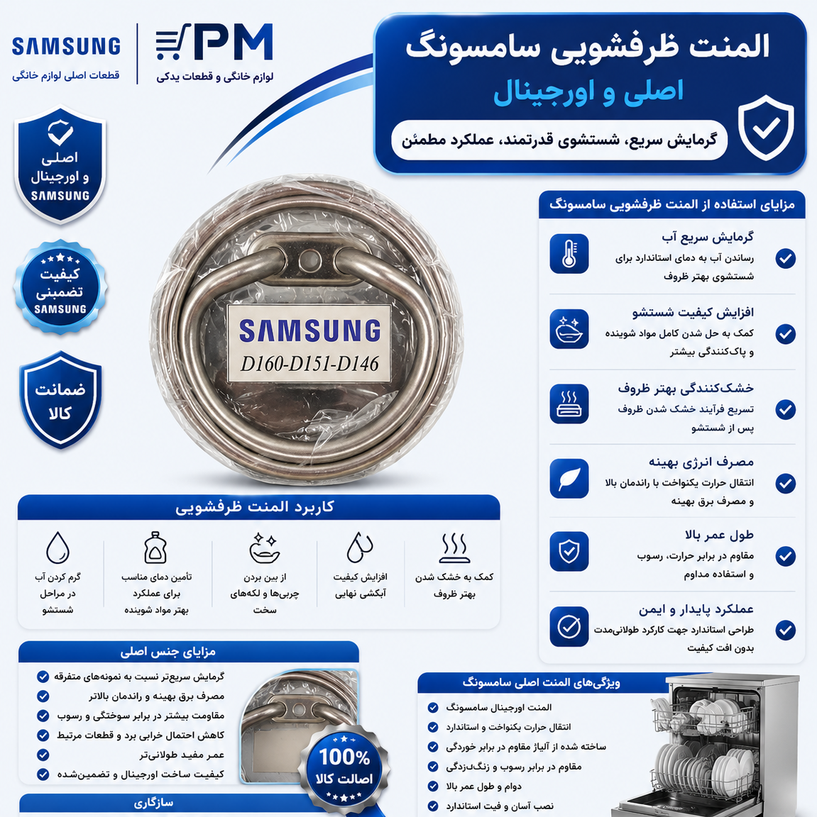 المنت ظرفشویی سامسونگ فابریکی 