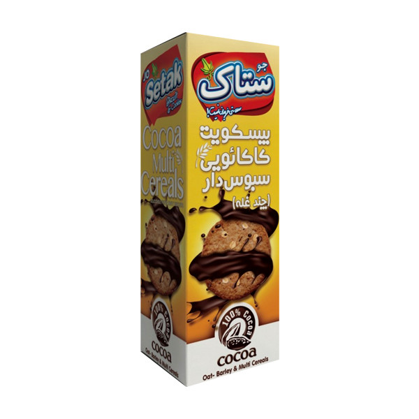 بیسکویت کاکائویی چند غله سبوس دار ستاک - 370 گرم
