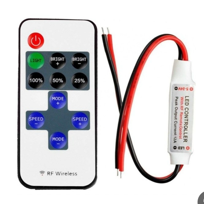 ریموت کنترل( rf بی سیم ) فلاشر آدامسی 12 آمپر ( 5تا24 ولت ) تابلو led و نئون