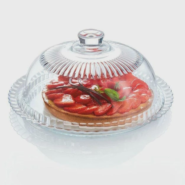 کیک خوری شیشه ای لومینارک (Luminarc) مدل گنبدی (Dome)