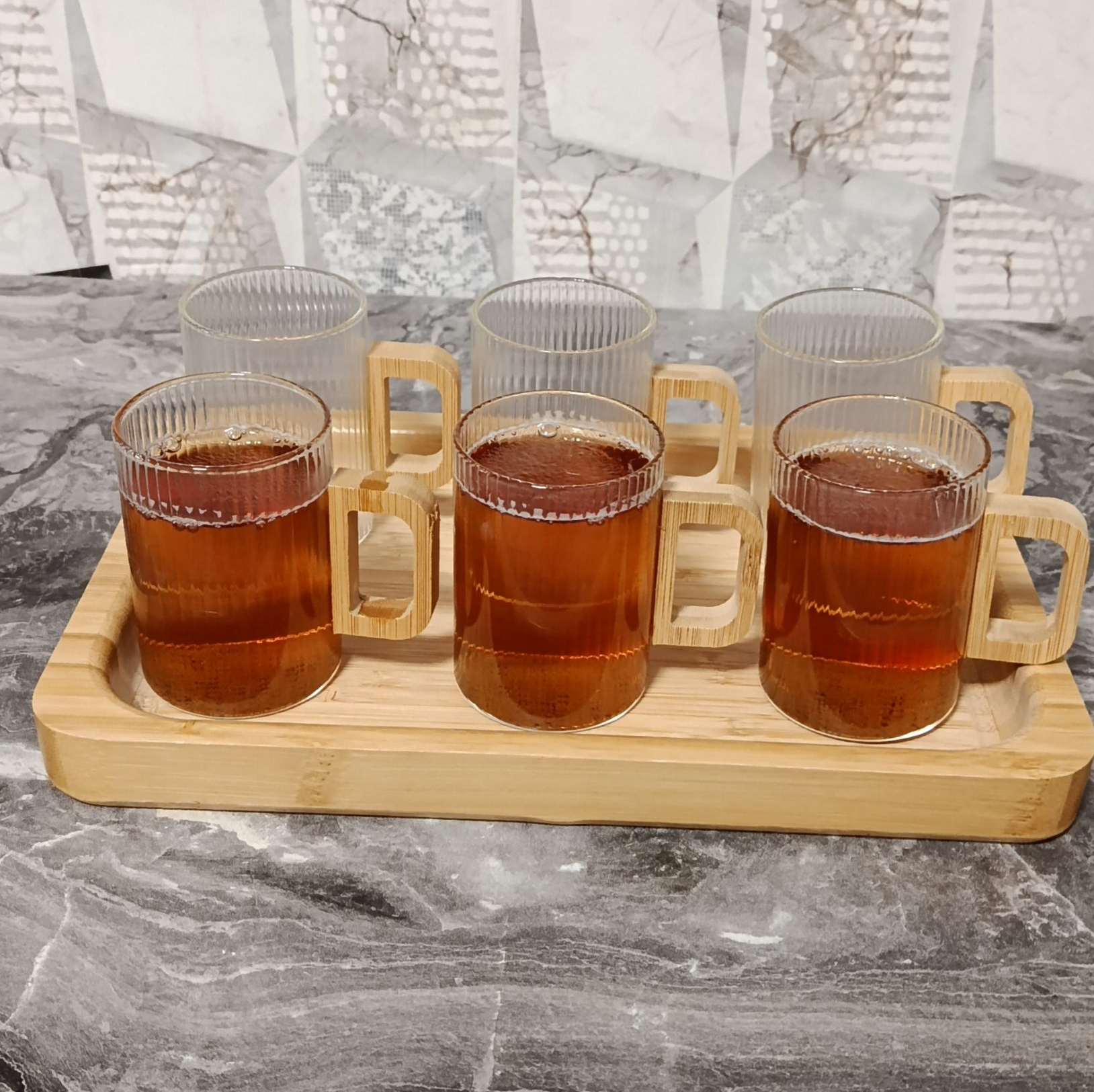 استکان دسته چوب پیرکس