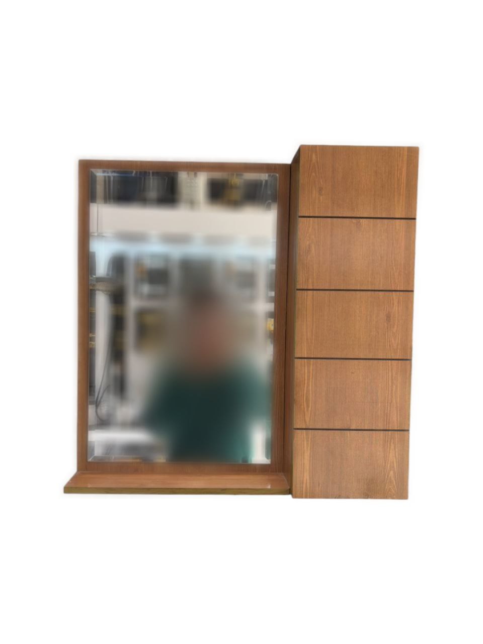 آینه باکس طرح چوب سایز 60/60 روکش چوب کار تمام پی وی سی 