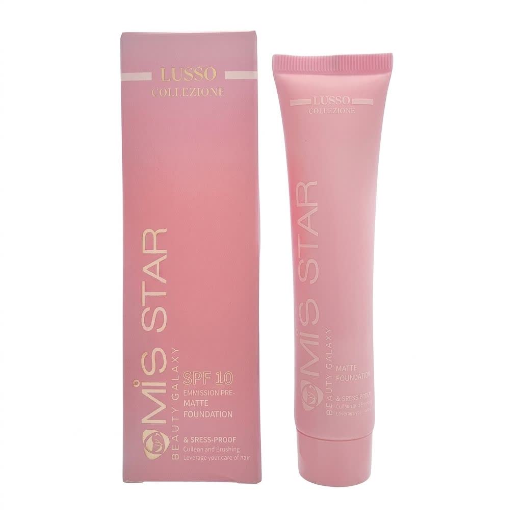 کرم پودر مات Misstar مدل Lusso Collezione - دارای SPF 10 - بافت سبک و مخملی با پوششدهی عالی