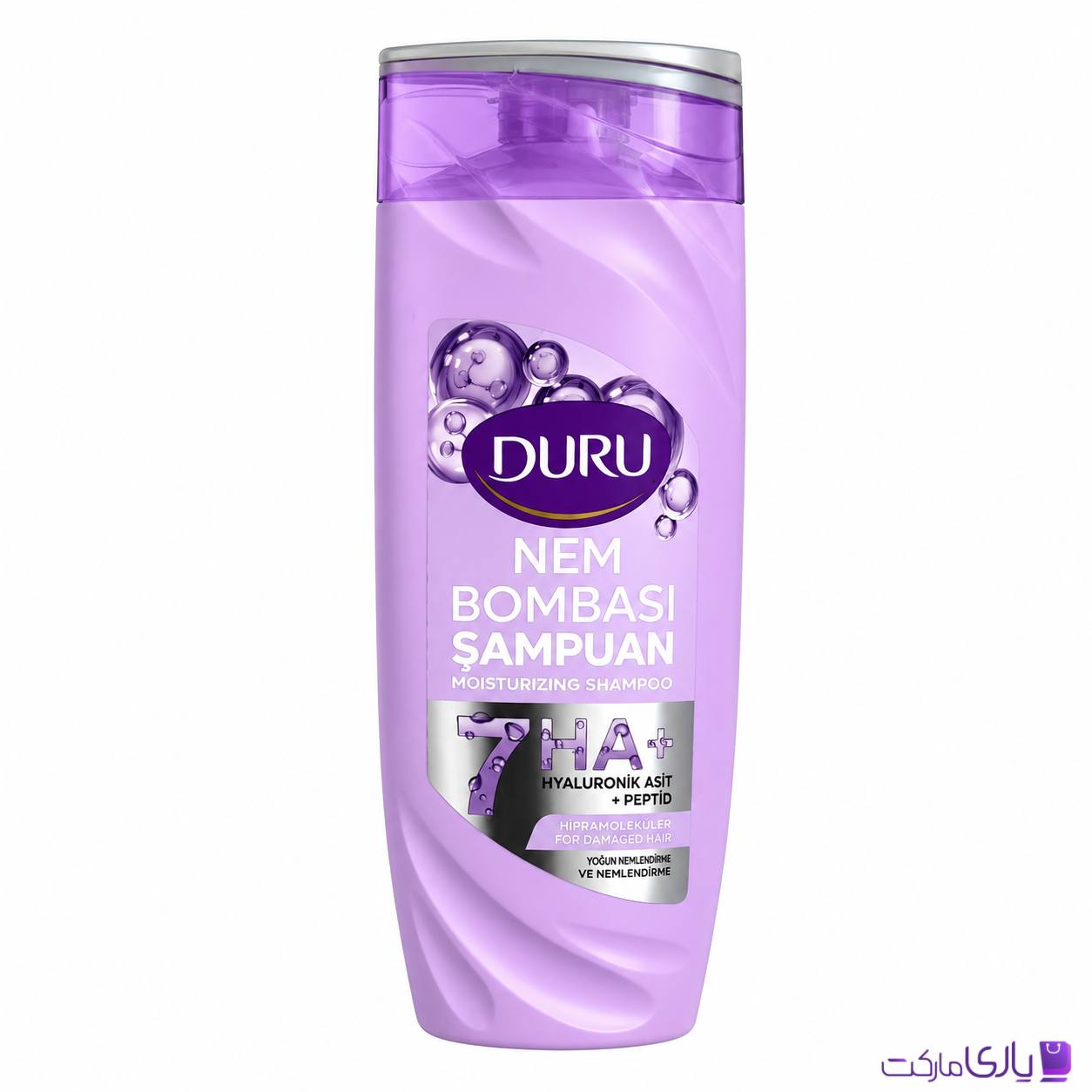 شامپو آبرسان و ترمیمکننده دورو مدل Bombası Moisturizing حاوی 7 نوع هیالورونیک اسید و پپتید حجم 400 میل