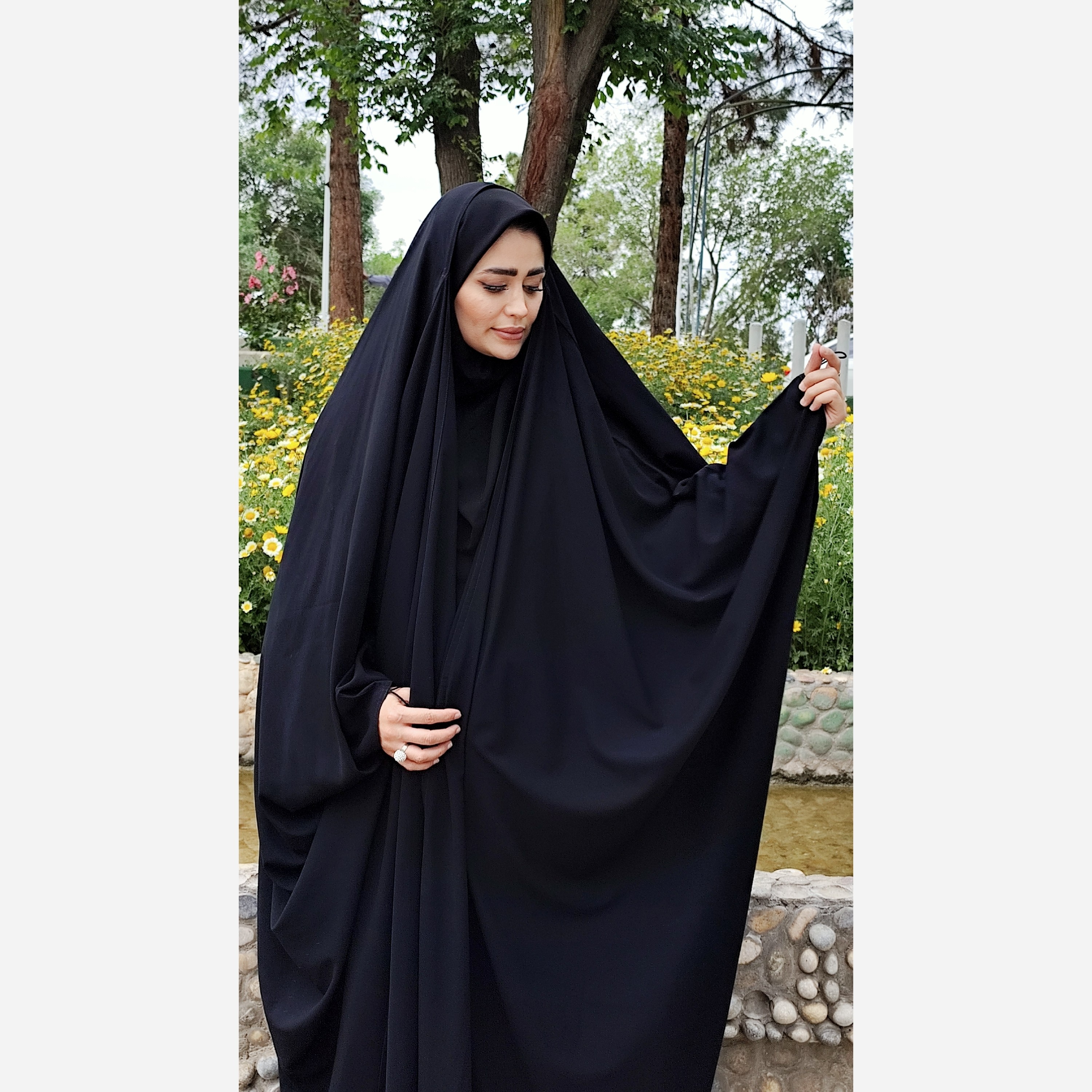 چادر عربی ساده جنس کرپ کره