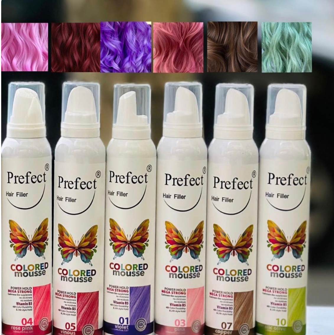 موس مو رنگی فانتزی موقت پرفکت مدل COLORED MOUSSE
