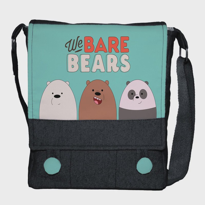 کیف رودوشی دخترانه چی چاپ مدل سه خرس پچول کد We Bare Bears 65512