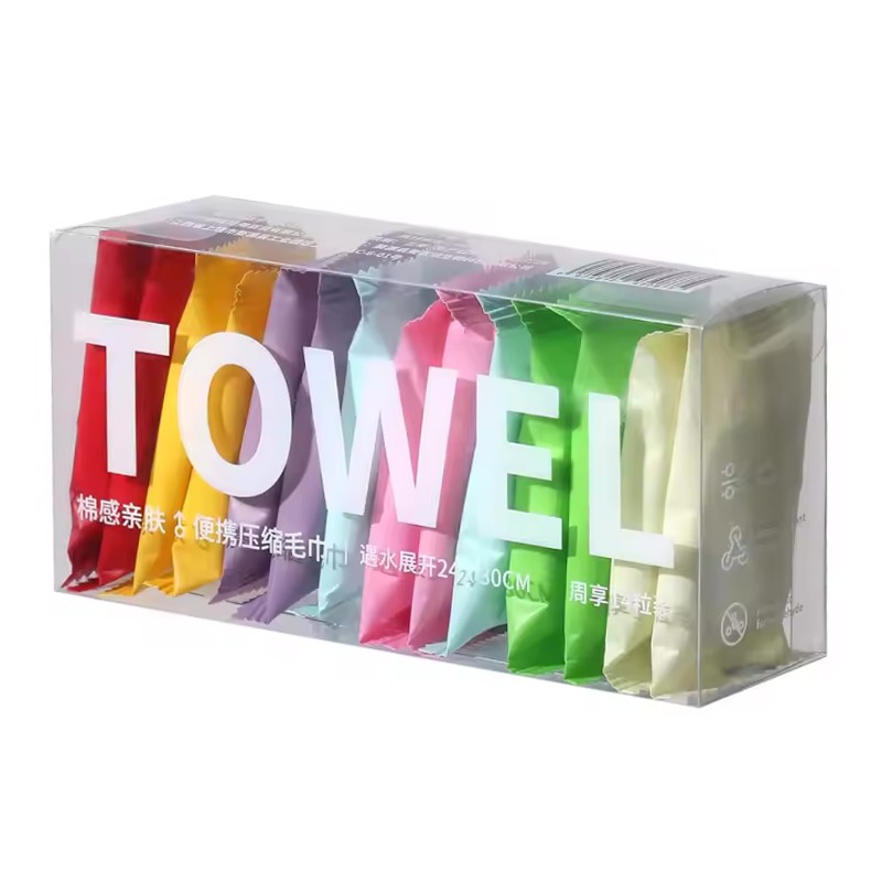 دستمال جادویی فشرده سفری مدل Towel بسته 14 عددی وارداتی