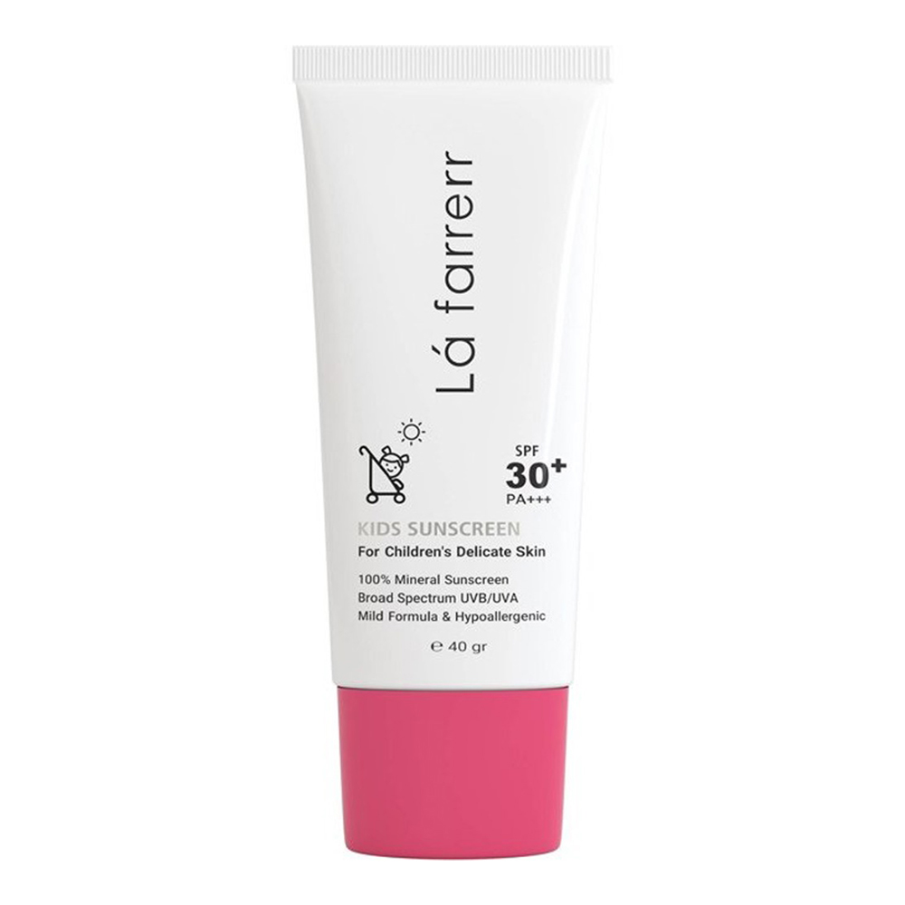کرم ضد آفتاب بی رنگ بچگانه مناسب انواع ضعیف و حساس SPF 30 لافارر La farrer