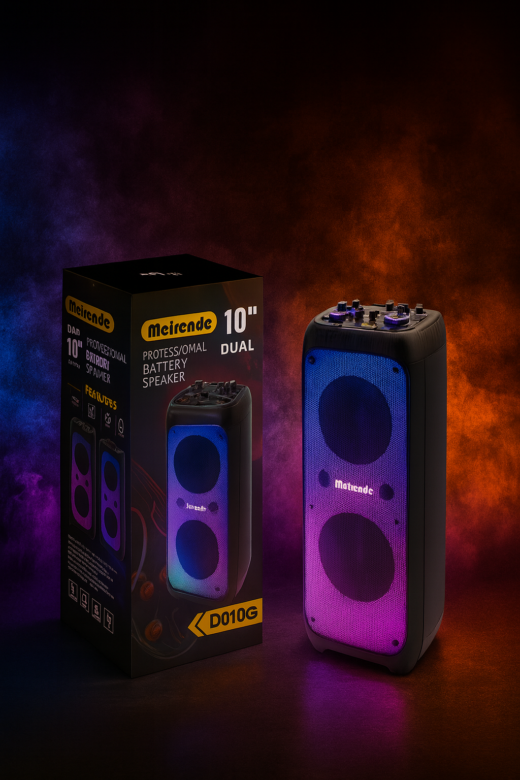 اسپیکر بلندگو حرفه ای با 2عدد میکروفن Meirende MR-1010G