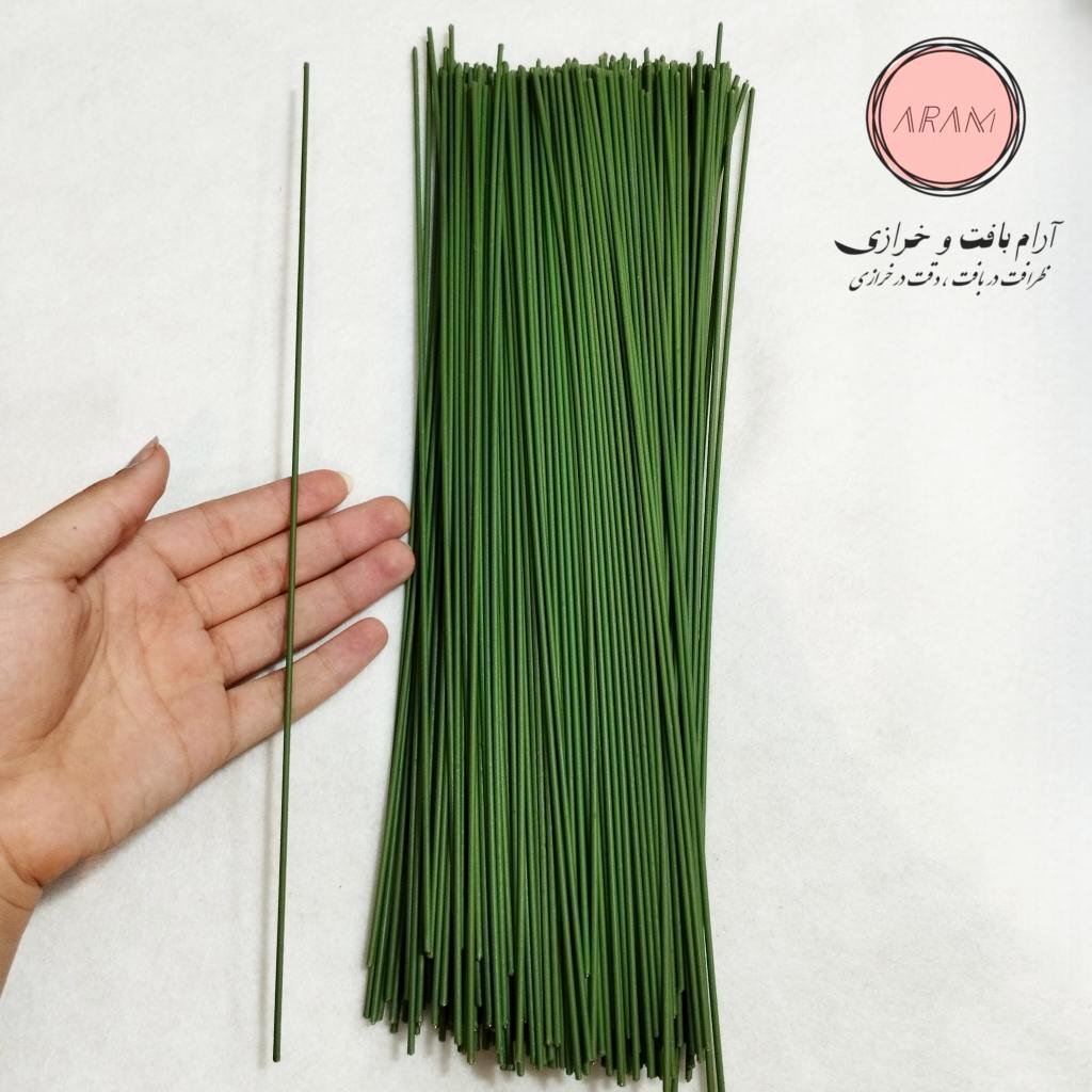 ساقه گل مصنوعی سبز بلند و کوتاه گل سازی فلزی انعطاف پذیر