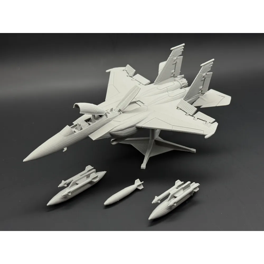 ماکت جت جنگنده F-15 ایگل با موشکها و پایه نمایش