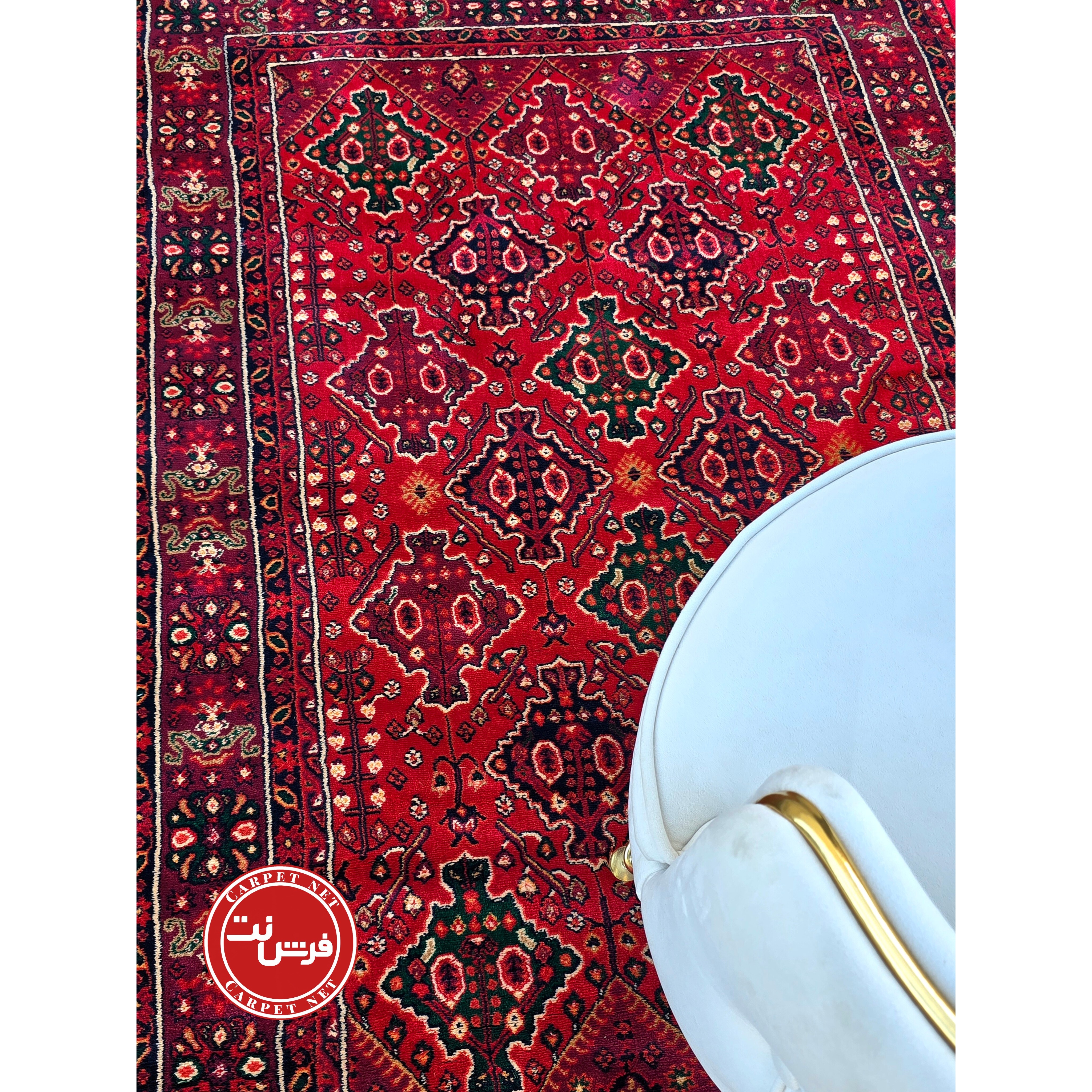 فرش ماشینی بزرگمهر کاشان طرح 78110 لاکی