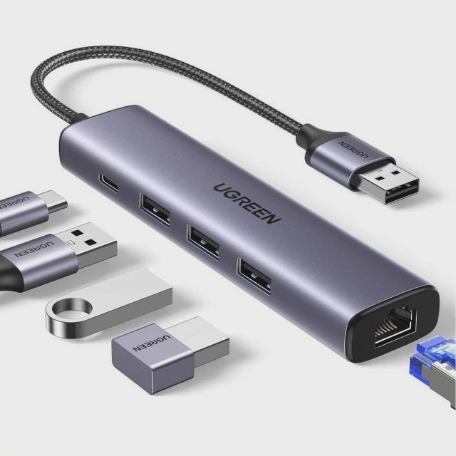 هاب یو اس بی 5 پورت یوگرین CM475 60554 UGREEN USB