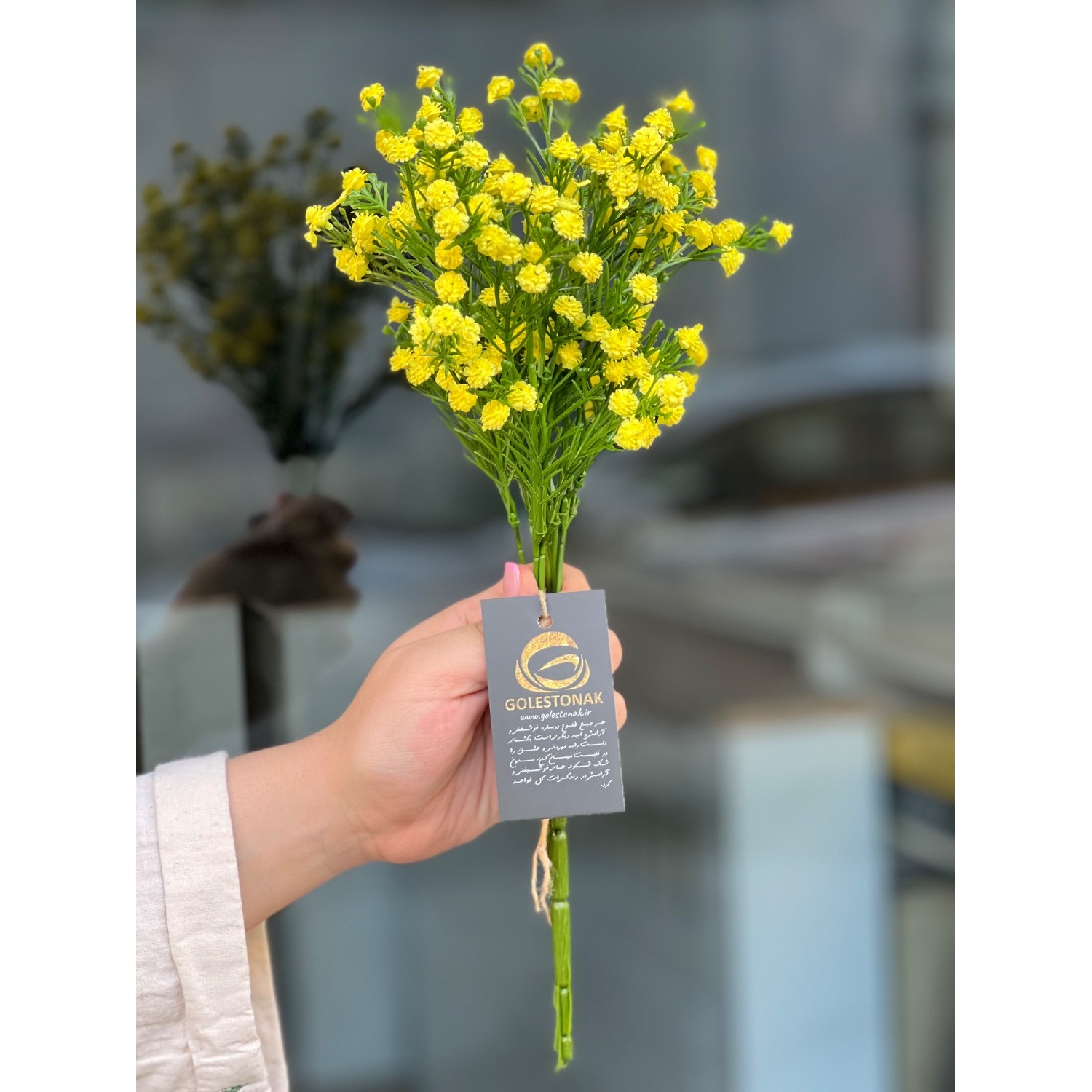 بوته ژیپسوفیلا مصنوعی رنگ زرد (گل عروس)