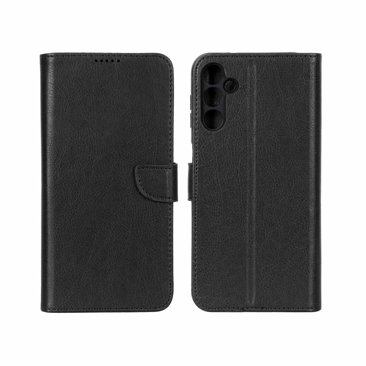 کیف موبایل چرمی جاکارتی و محافظ لنزدار درجه یک KRF مدل سامسونگ Samsung Galaxy A14