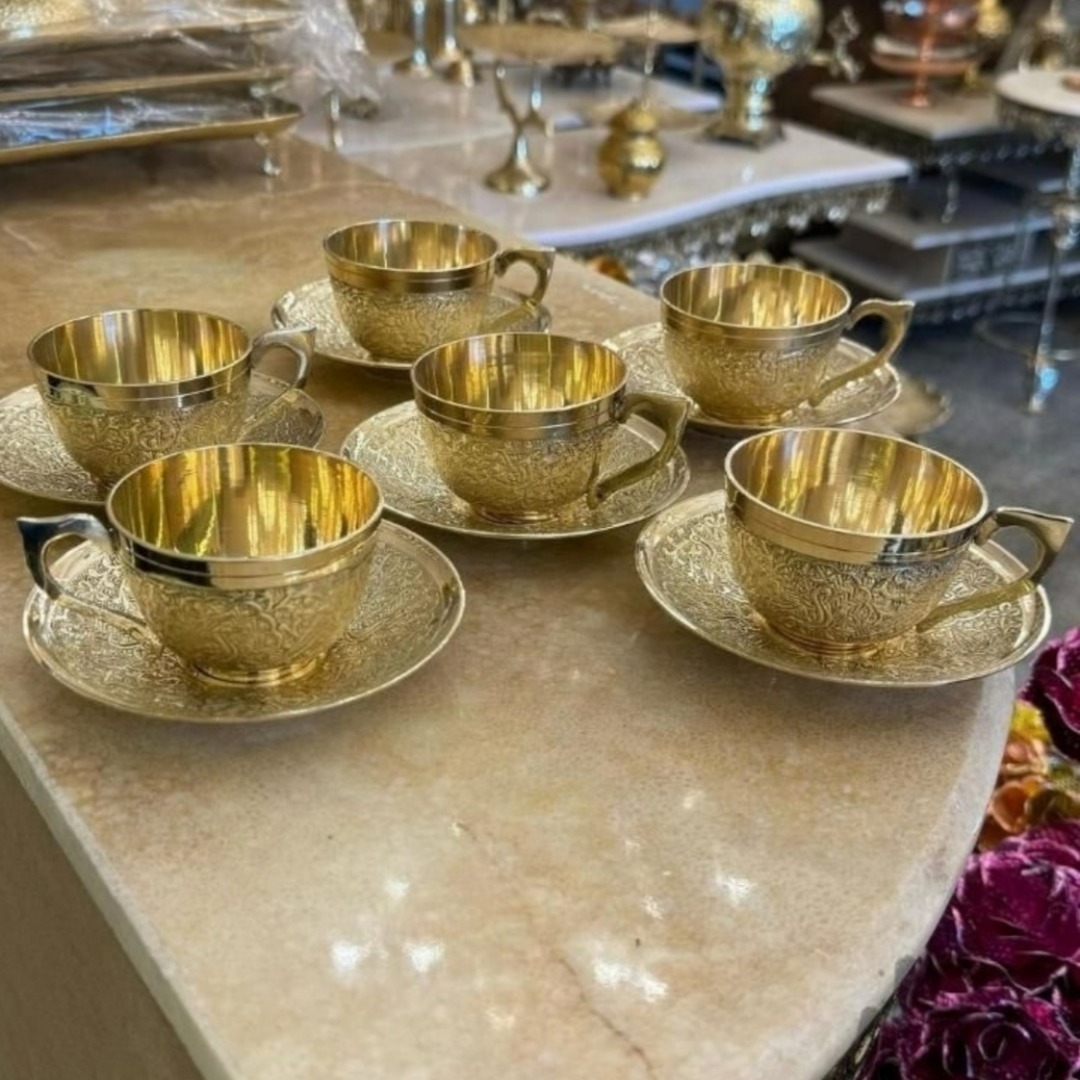 فنجان و نعلبکی برنز هندی 