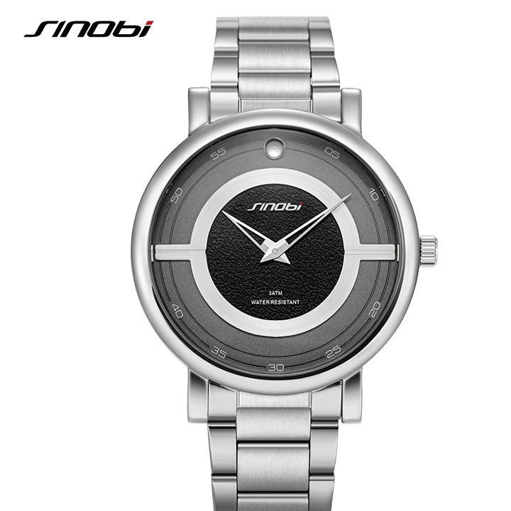 ساعت مچی مردانه سینوبی مدل sinobi 9838 نقره ای