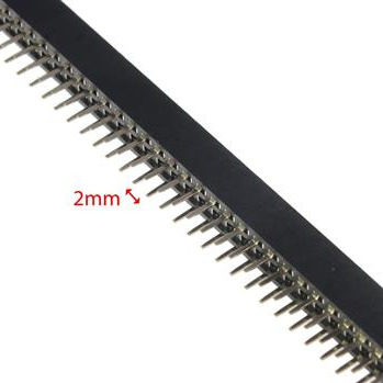 پین هدر 2x40 مادگی صاف با فاصله پایه 2 میلیمتر