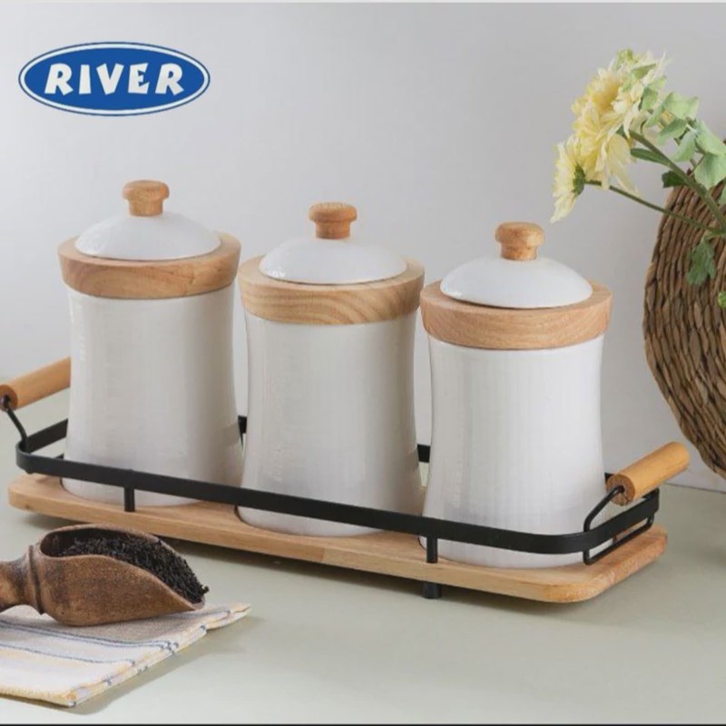 پا سماوری 3 تایی ریور RIVER سفید مدل 4912 با ارسال رایگان