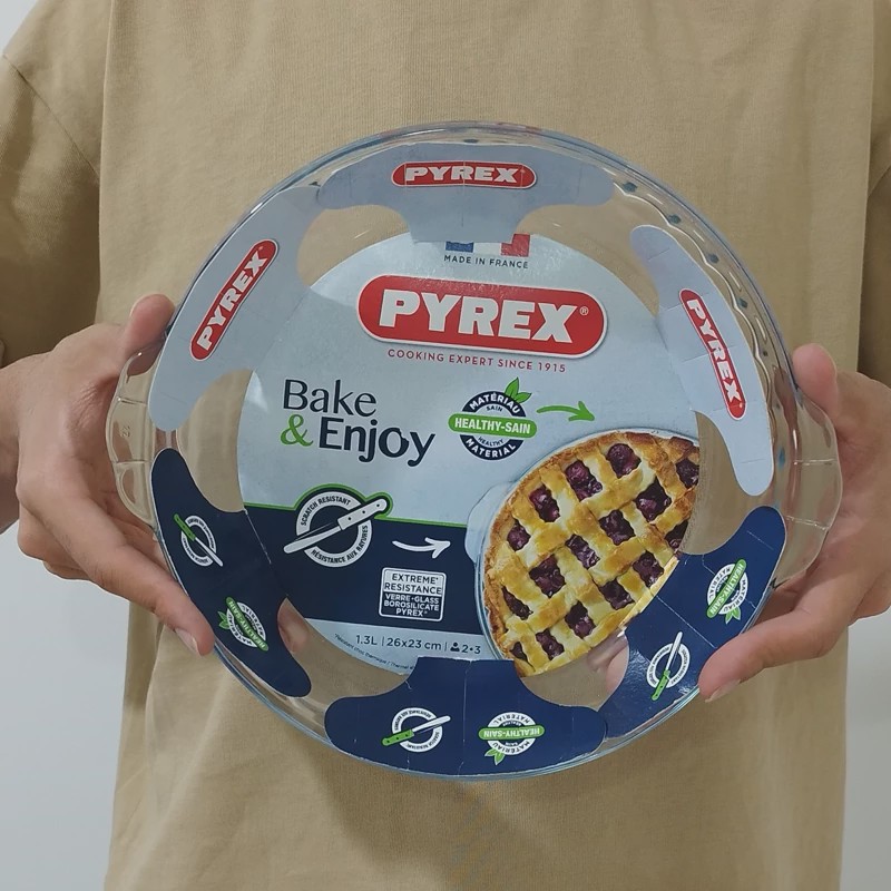 پیتزا خوری پیرکس فرانسه طرح کلاسیک 26 در 23 سانت PYREX