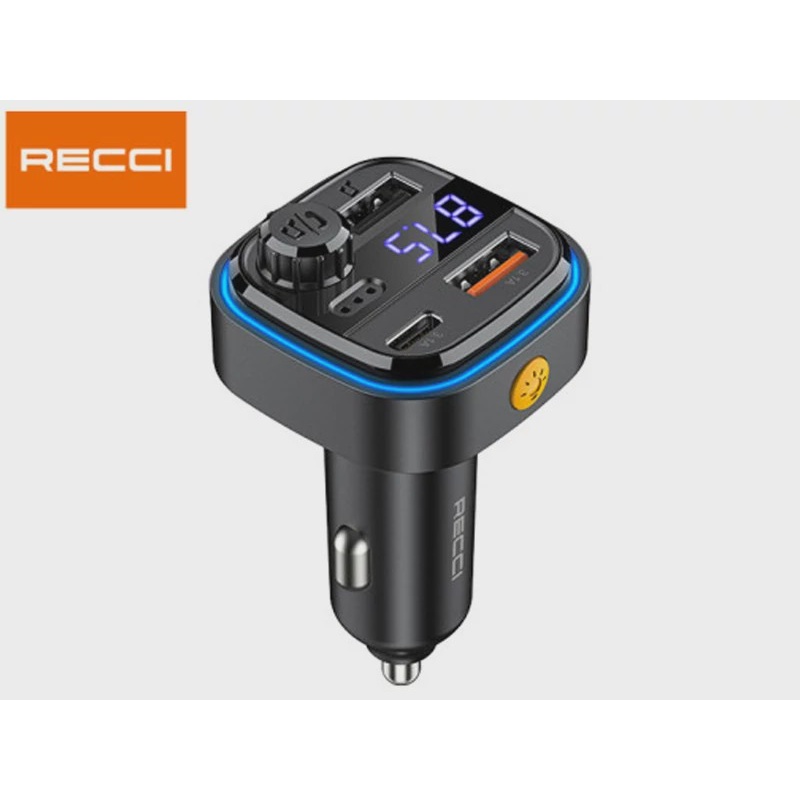 شارژر فندکی تایپ سی و یو اس بی 30 وات و گیرنده بلوتوثی رسی RQ08