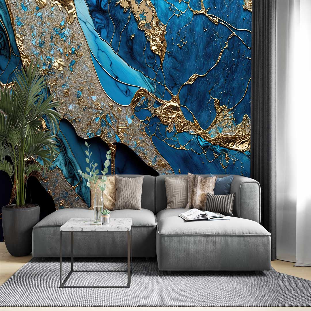 پوستر دیواری ماربل سنگ مرمر ابی t4894