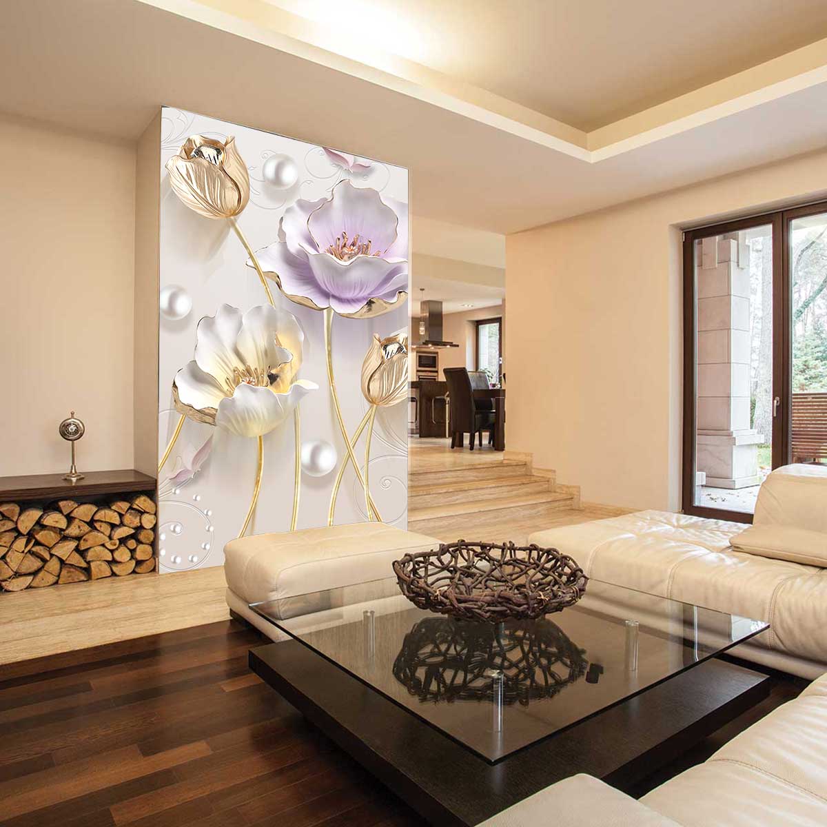 پوستر دیواری گل سه بعدی برجسته t4074