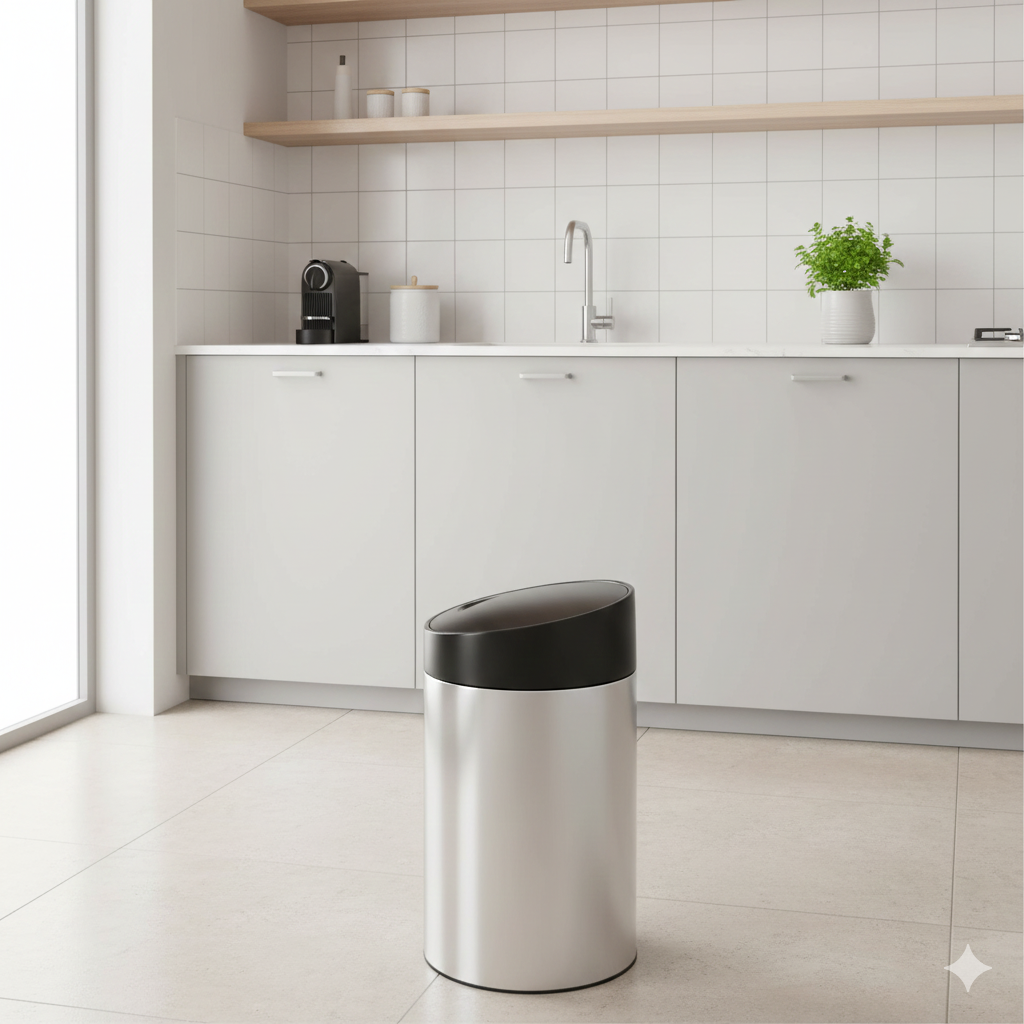 سطل زباله استیل اسلاید بین آکا الکتریک 45لیتر