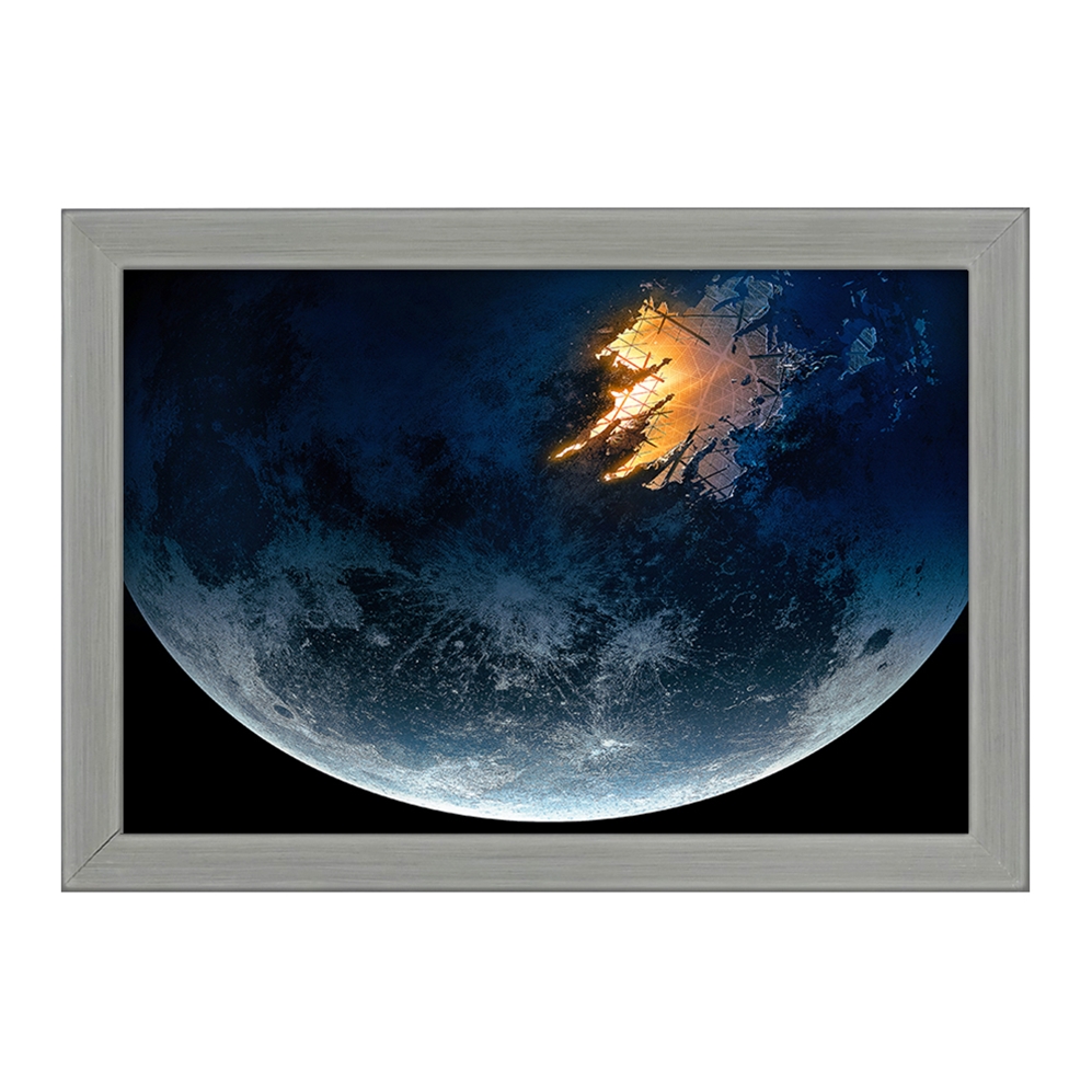 تابلو خندالو طرح ماه (Moon) کد FH1907 فریم طوسی تیره