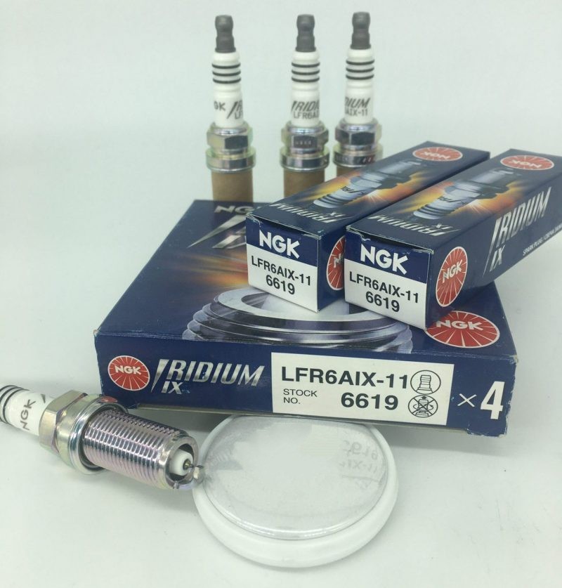 شمع سوزنی ایریدیوم آی ایکس پایه بلند NGK LFR6AIX-11 6619 بسته 4 عددی