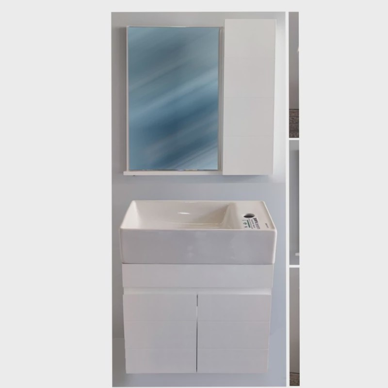 فول ست روشویی کابینتی آندره سفید به همراه آینه و باکس ( طول 45 عرض 25) (پس کرایه)